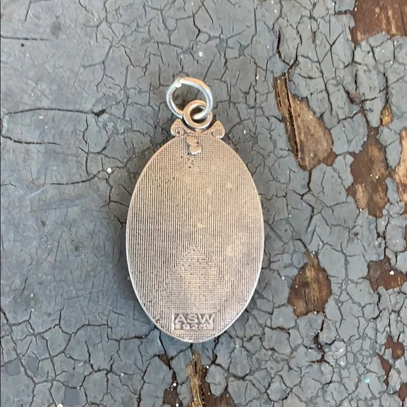 Vintage Sterling Saint Mary Pray for Us Pendant - Picture 12 of 16